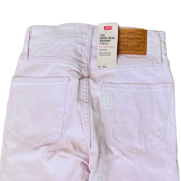 👖 Levi's Sculpt 721 High Rise Skinny Jeans | Size 24 (XS) |NWT | $40 | Pink - Picture 2 of 3